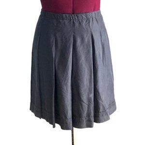 Blue-Grey Prada 100% Silk Pleated A-Line Skirt